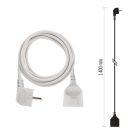 Hosszabbító 1,4 m  /  1 aljzat  /  fehér  /  PVC  /  1 mm2