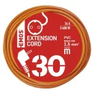 Hosszabbító 30 m / 1 aljzat / narancssárga / PVC / 250 V / 1,5 mm2
