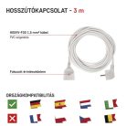 Hosszabbító 3 m / 1 aljzat / fehér / PVC / 1,5 mm2