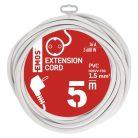 Hosszabbító 5 m / 1 aljzat / fehér / PVC / 1,5 mm2