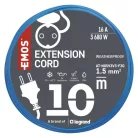 Fagyásálló hosszabbító kábel Cord 10 m / 1 socket / black / PVC / 230 V / 1,5 mm2