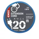 Fagyásálló hosszabbító kábel 20 m / 1 csatlakozó / kék / PVC / 230 V / 1,5 mm2