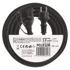 Hosszabbító 10 m / 1 aljzat / fekete / gumi-neoprén / 250 V / 2,5 mm2