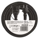 Hosszabbító 10 m / 1 aljzat / fekete / gumi-neoprén / 250 V / 1,5 mm2