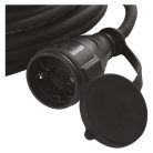 Hosszabbító 10 m / 1 aljzat / fekete / gumi-neoprén / 250 V / 1,5 mm2