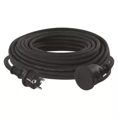   Hosszabbító 20 m / 1 aljzat / fekete / gumi-neoprén / 250 V / 1,5 mm2