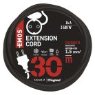 Hosszabbító 30 m / 1 aljzat / fekete / gumi-neoprén / 250 V / 1,5 mm2