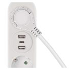 Hosszabbító 1,4 m / 2 aljzat+2×USB-A+1×USB-C / fehér / PVC / 1,5 mm2