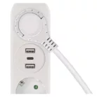 Hosszabbító 1,4 m / 2 aljzat+2×USB-A+1×USB-C / fehér / PVC / 1,5 mm2