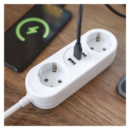 EMOS HOSSZABBÍTÓ 2ALJ.+2×USB A+1×USB C, 1,5M