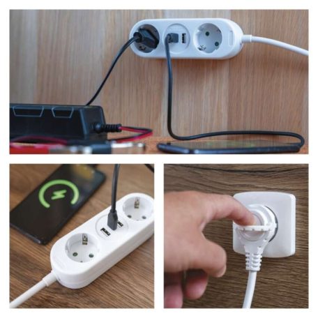 EMOS HOSSZABBÍTÓ 2ALJ.+2×USB A+1×USB C, 1,5M