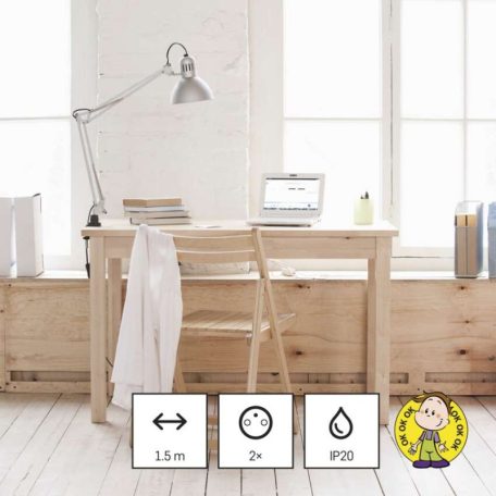 EMOS HOSSZABBÍTÓ 2ALJ.+2×USB A+1×USB C, 1,5M