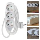 Hosszabbító 1,5 m / 3 aljzat / fehér / PVC / 1,5 mm2