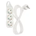 Hosszabbító 2 m / 3 aljzat / fehér / PVC / 1 mm2