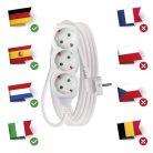 Hosszabbító 3 m / 3 aljzat / fehér / PVC / 1,5 mm2