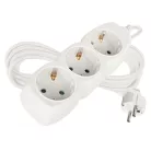 Hosszabbító 5 m / 3 aljzat / fehér / PVC / 1,5 mm2