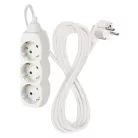 Hosszabbító 5 m / 3 aljzat / fehér / PVC / 1,5 mm2