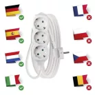 Hosszabbító 5 m / 3 aljzat / fehér / PVC / 1,5 mm2