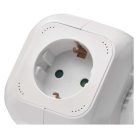 Hosszabbító - kocka 1,9 m / 4 aljzat / fehér / PVC / USB / 1,5 mm2