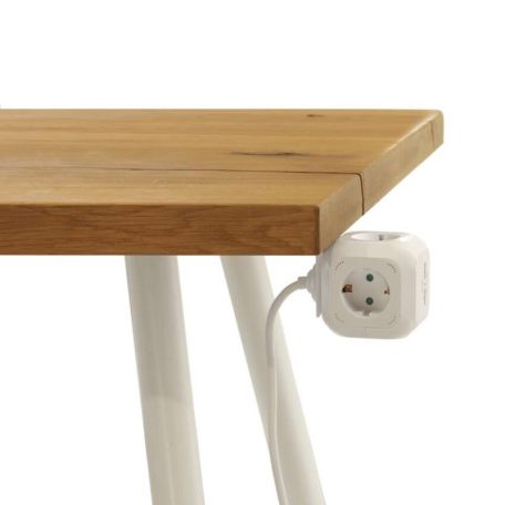 Hosszabbító - kocka 1,9 m / 4 aljzat / fehér / PVC / USB / 1,5 mm2