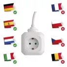 Hosszabbító - kocka 1,9 m / 4 aljzat / fehér / PVC / USB / 1,5 mm2