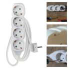 Hosszabbító 1,5 m / 4 aljzat / fehér / PVC / 1,5 mm2