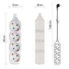 Hosszabbító 2 m  /  4 aljzat  /  fehér  /  PVC  /  1 mm2