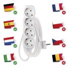 Hosszabbító 3 m / 4 aljzat / fehér / PVC / 1,5 mm2