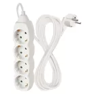 Hosszabbító 5 m / 4 aljzat / fehér / PVC / 1,5 mm2
