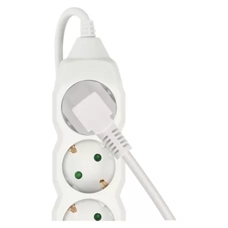 Hosszabbító 5 m / 4 aljzat / fehér / PVC / 1,5 mm2