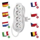 Hosszabbító 5 m / 4 aljzat / fehér / PVC / 1,5 mm2