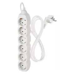   Hosszabbító 1,4 m  /  6 aljzat  /  fehér  /  PVC  /  1 mm2