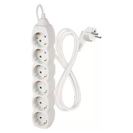 Hosszabbító 1,4 m  /  6 aljzat  /  fehér  /  PVC  /  1 mm2