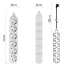 Hosszabbító 1,4 m  /  6 aljzat  /  fehér  /  PVC  /  1 mm2