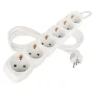 Hosszabbító 2 m / 6 aljzat / fehér / PVC / 1 mm2