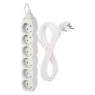 Hosszabbító 3 m / 6 aljzat / fehér / PVC / 1,5 mm2