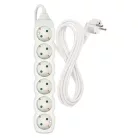 Hosszabbító 3 m / 6 aljzat / fehér / PVC / 1,5 mm2