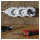 Hosszabbító 3 m / 6 aljzat / fehér / PVC / 1,5 mm2