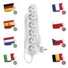Hosszabbító 3 m / 6 aljzat / fehér / PVC / 1,5 mm2