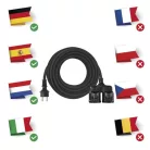 Hosszabbító 10 m / 2 aljzat / fekete / gumi / 250 V / 1,5 mm2