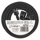 Hosszabbító 10 m / 2 aljzat / fekete / gumi / 250 V / 1,5 mm2