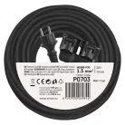 Hosszabbító 20 m / 2 aljzat / fekete / gumi / 250 V / 1,5 mm2