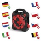 Kültéri kábeldob 15 m / 4 aljzat / gumi-neoprén / 230 V / 1,5 mm2 LED fényvisszaverővel