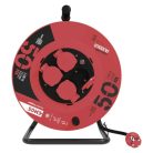 Kültéri kábeldob 50 m / 4 aljzat / fekete / gumi / 230 V / 1,5 mm2