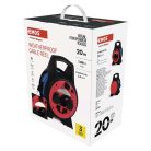 Fagyásálló kábeldob 20 m / 3 aljzat / kék / PVC / 230 V / 1,5 mm2