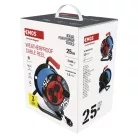 Fagyásálló kábeldob 25 m / 4 aljzat / kék / PVC / 230 V / 1,5 mm2