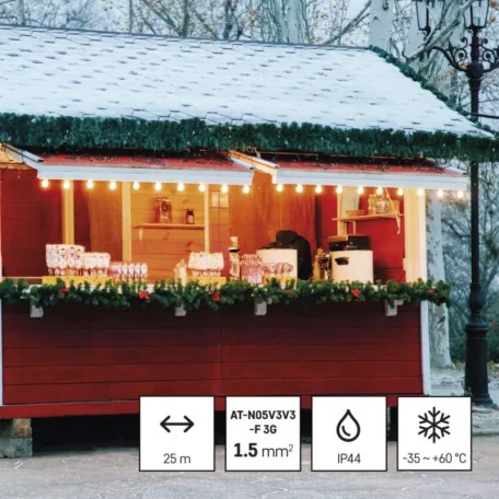 Fagyásálló kábeldob 25 m / 4 aljzat / kék / PVC / 230 V / 1,5 mm2