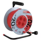 Kábeldob 20 m / 4 aljzat / piros / PVC / 230 V / 1 mm2