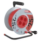 Kábeldob 25 m / 4 aljzat / piros / PVC / 230 V / 1,5 mm2