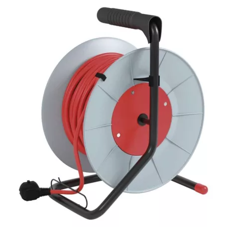 Kábeldob 25 m / 4 aljzat / piros / PVC / 230 V / 1,5 mm2